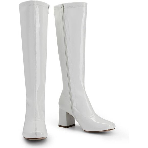 Women's Gogo Boots, Square Toe  Chunky Knee High Boots For Women - Picture 3 of 7